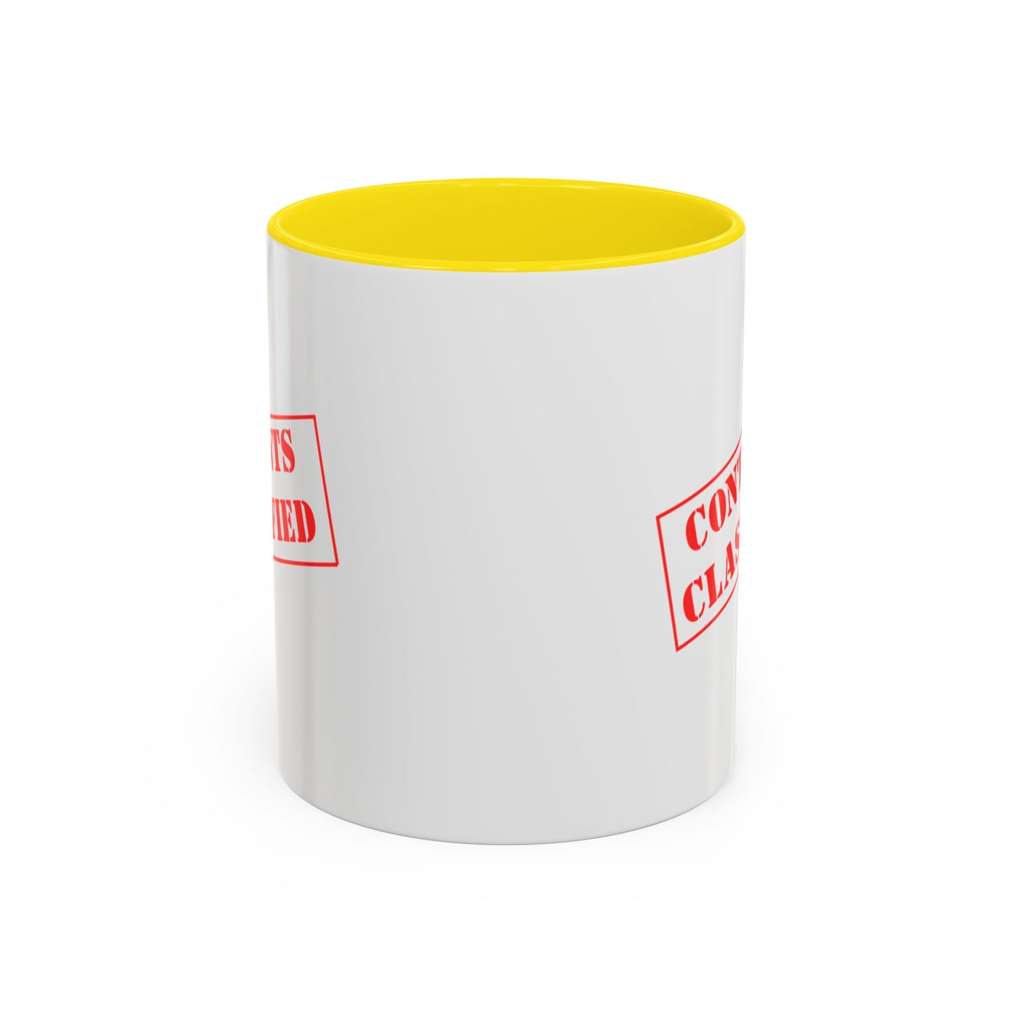 Accent Coffee Mug (11, 15oz) - Contents Classified, Funny, Adult Humor, Coffee or Liquor