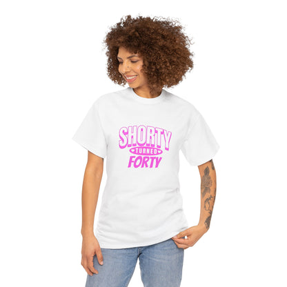 Personalized Shorty Forty Unisex Tee Unisex Birthday Celebration Tee - Shorty Turned Forty, Fun T-Shirt, Retro Gift, Milestone Birthday Apparel, Unique Party Wear