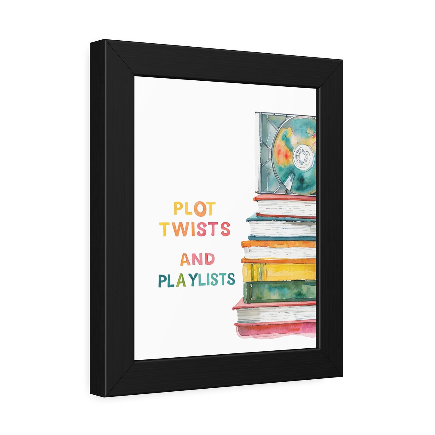 Literary Art Print, Book Lover Gift, Home Decor, Music Enthusiast Art, Playlists Wall Art, Cozy Reading Nook Decor