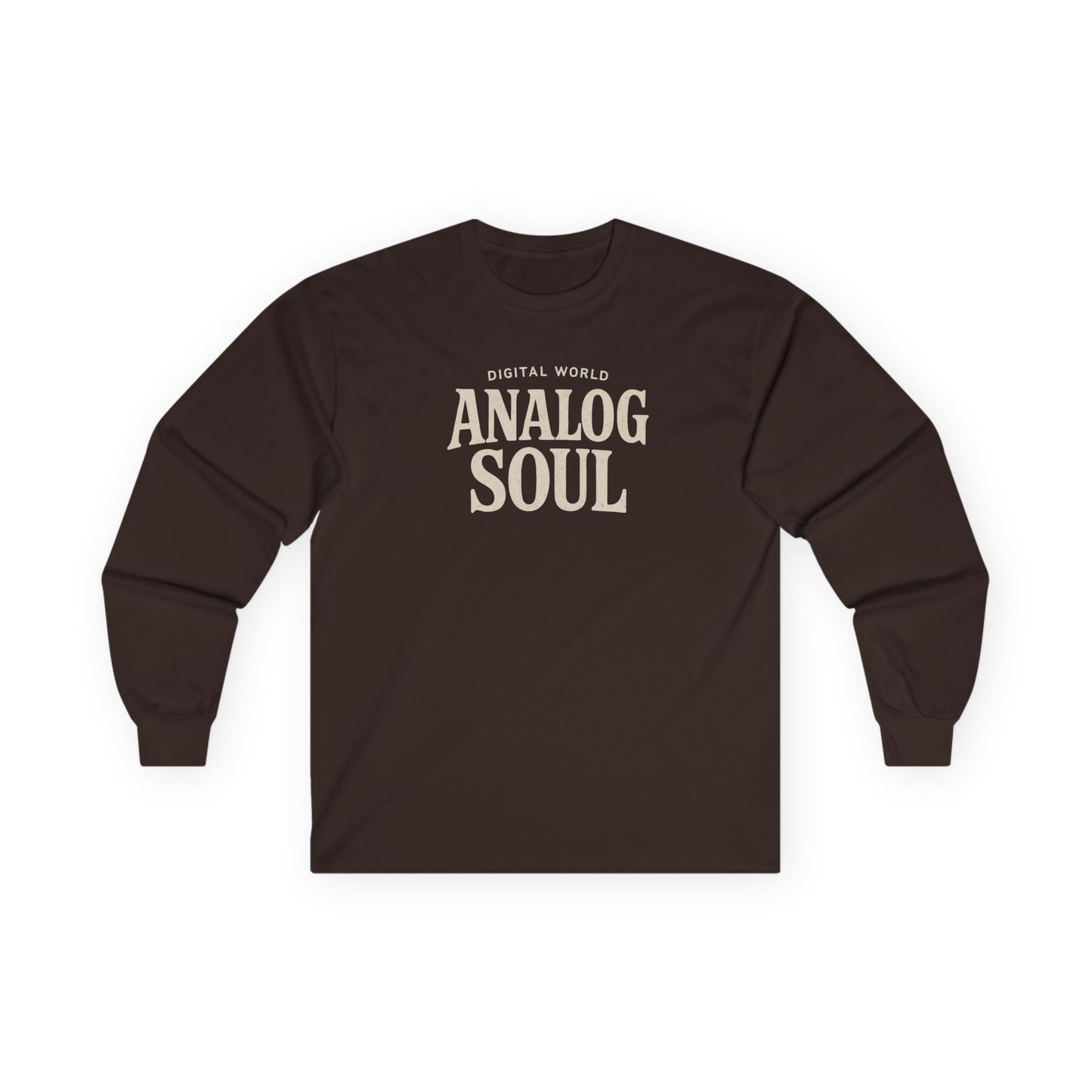 Personalize Digital World Analog Soul Long Sleeve Tee with Birth Year or Name Unisex Ultra Cotton Long Sleeve Tee