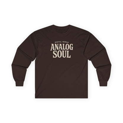 Personalize Digital World Analog Soul Long Sleeve Tee with Birth Year or Name Unisex Ultra Cotton Long Sleeve Tee