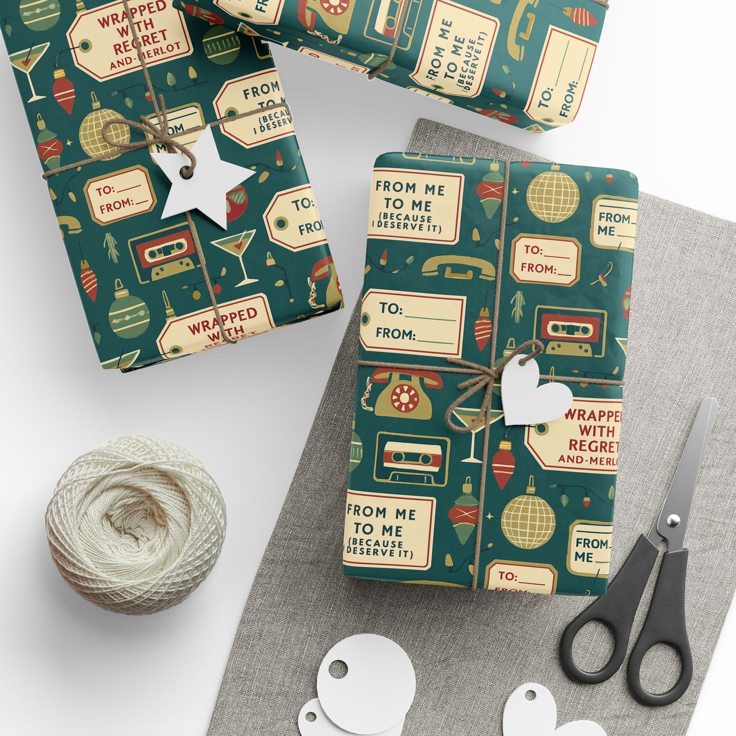 Festive Wrapping Paper – Holiday Gift Wrap, Seasonal Decor, Christmas, Birthday, Handmade Gift, Party Supplies