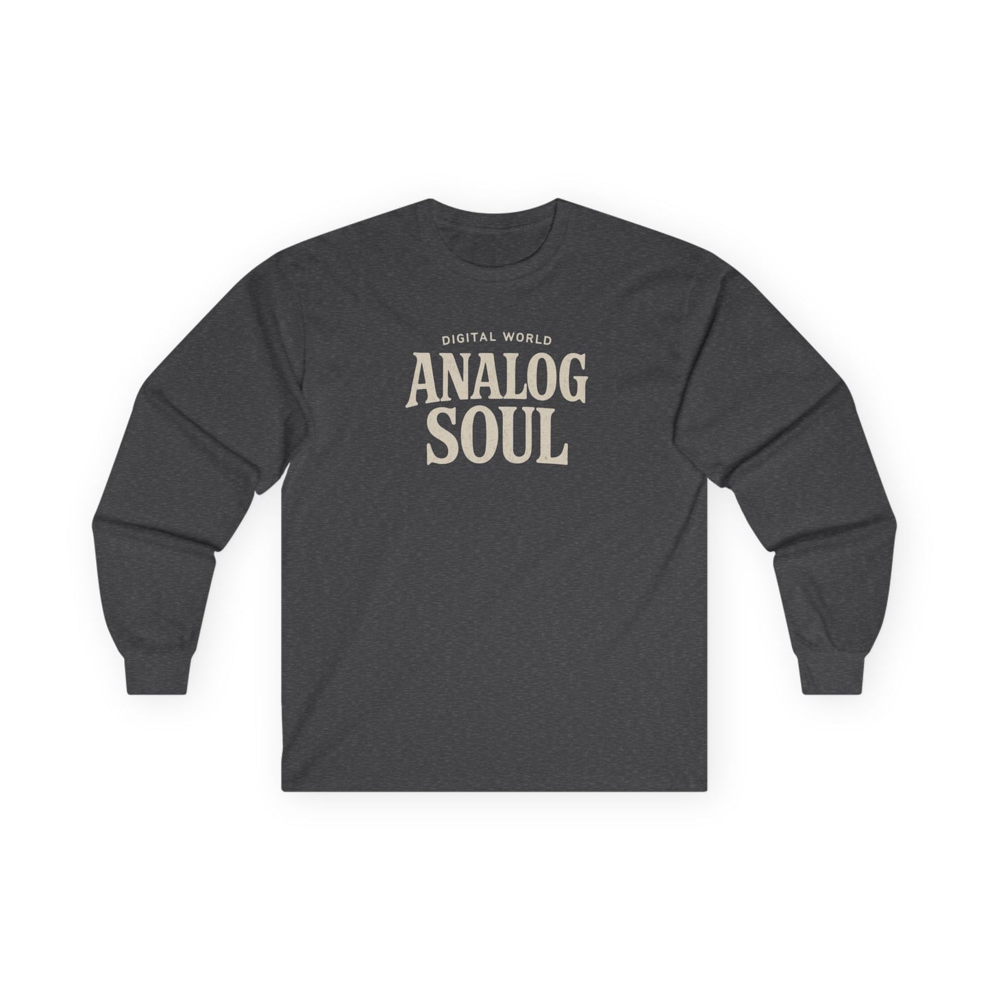 Personalize Digital World Analog Soul Long Sleeve Tee with Birth Year or Name Unisex Ultra Cotton Long Sleeve Tee